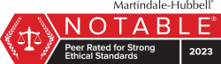 Logo Recognizing Pete Olson Injury Law's affiliation with Martindale Hubbell Peer Rated Ethical Standards
