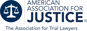Logo Recognizing Pete Olson Injury Law's affiliation with American Association for Justice