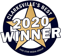 Logo Recognizing Pete Olson Injury Law's affiliation with Clarksville Best Award 2020