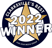 Logo Recognizing Pete Olson Injury Law's affiliation with Clarksville Best Award 2022