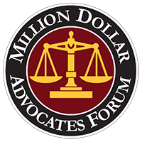 Logo Recognizing Pete Olson Injury Law's affiliation with Million Dollar Advocates